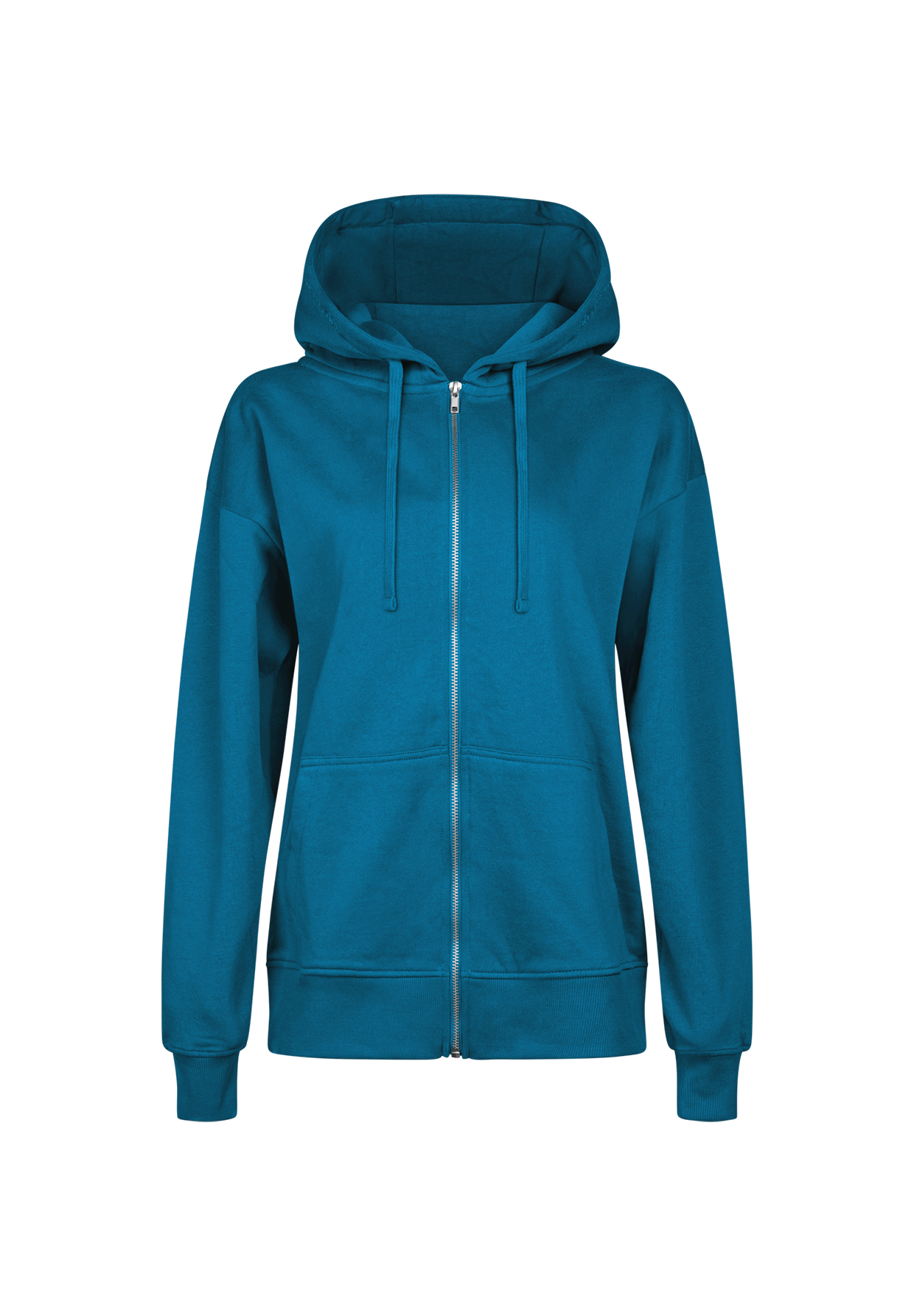 Blau:  Lässige Sweatjacke aus Baumwolle für Damen [19043]