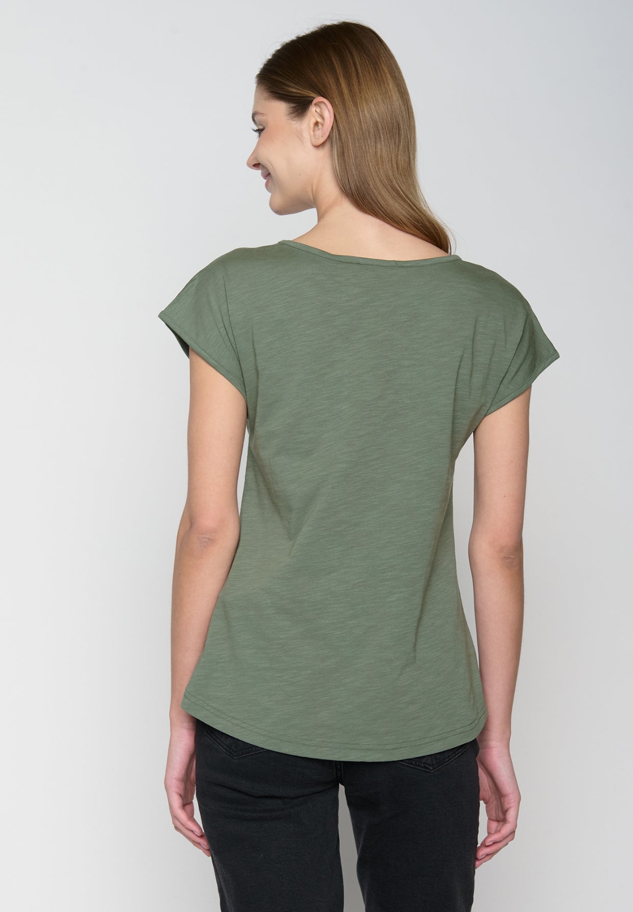 Grau:  Sportliches T-Shirt aus Bio-Baumwolle für Damen [19046]