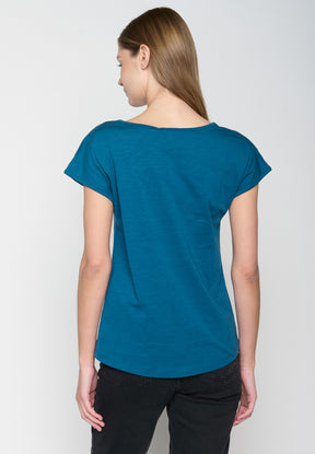 Blau:  Sportliches T-Shirt aus Bio-Baumwolle für Damen [19052]