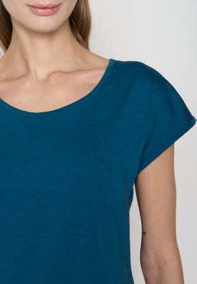 Blau:  Sportliches T-Shirt aus Bio-Baumwolle für Damen [19054]