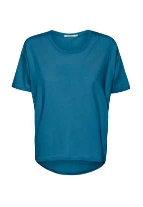 Rich Blue: Lässiges T-Shirt aus Bio-Baumwoll-Mix für Damen [19078]