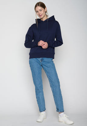 Blau:  Gemütlicher Hoodie aus Bio-Baumwoll Mix für Damen [19080]