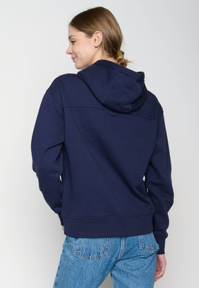 Blau:  Gemütlicher Hoodie aus Bio-Baumwoll Mix für Damen [19081]