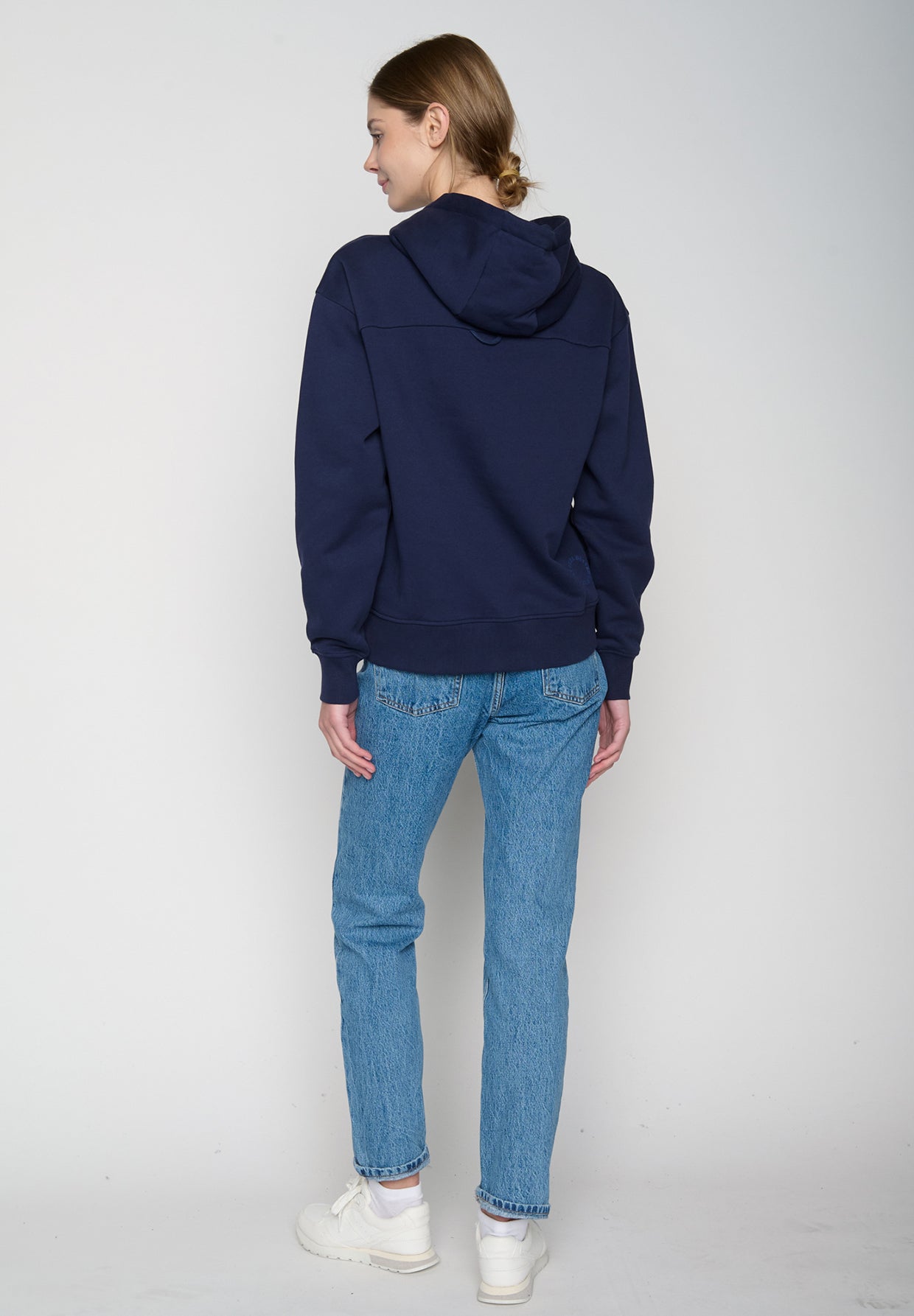 Blau:  Gemütlicher Hoodie aus Bio-Baumwoll Mix für Damen [19082]