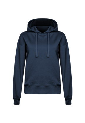 Blau:  Gemütlicher Hoodie aus Bio-Baumwoll Mix für Damen [19084]