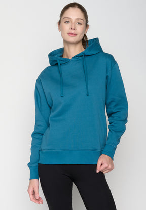 Blau:  Gemütlicher Hoodie aus Bio-Baumwoll Mix für Damen [19086]