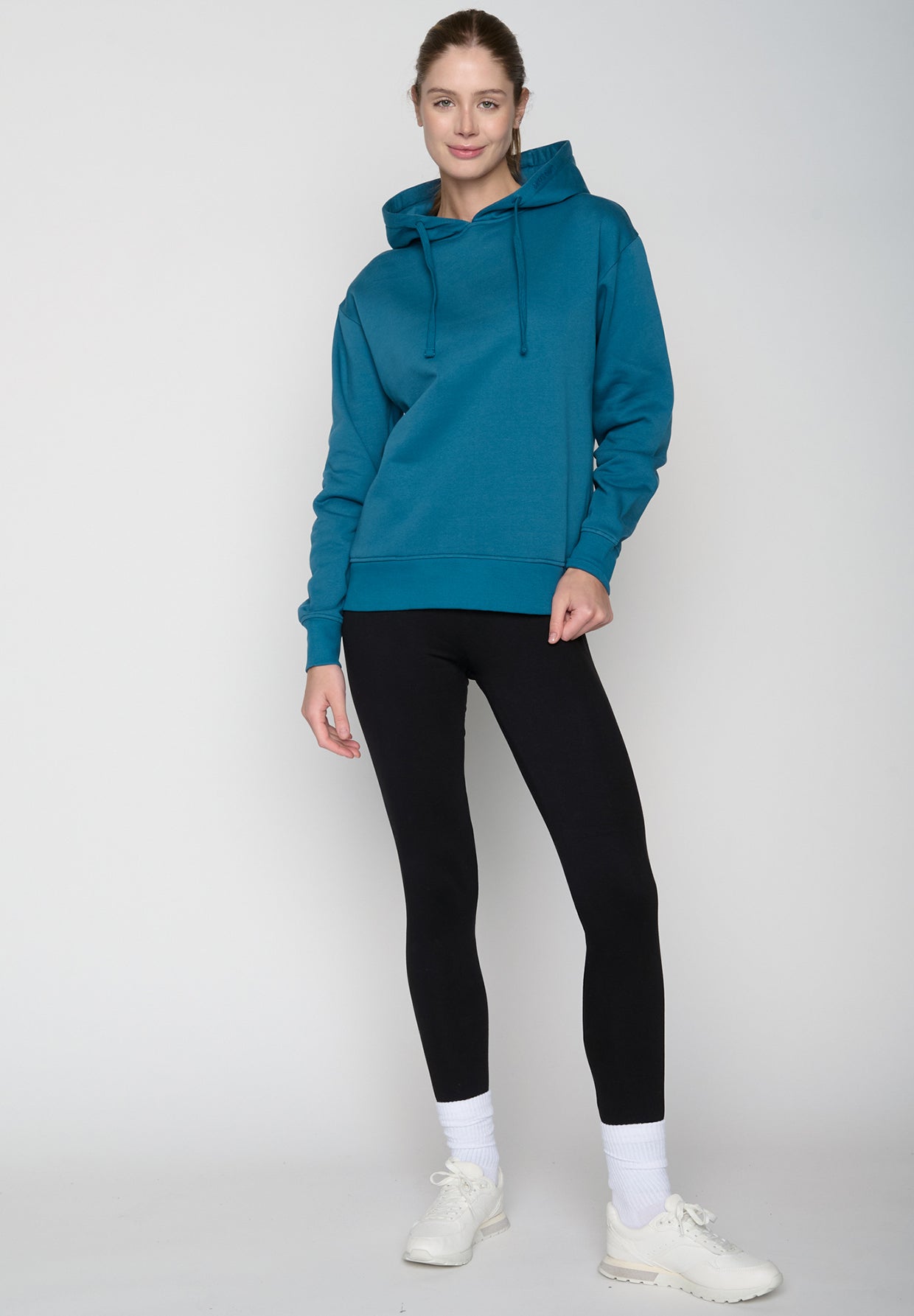 Blau:  Gemütlicher Hoodie aus Bio-Baumwoll Mix für Damen [19087]