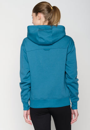 Blau:  Gemütlicher Hoodie aus Bio-Baumwoll Mix für Damen [19088]