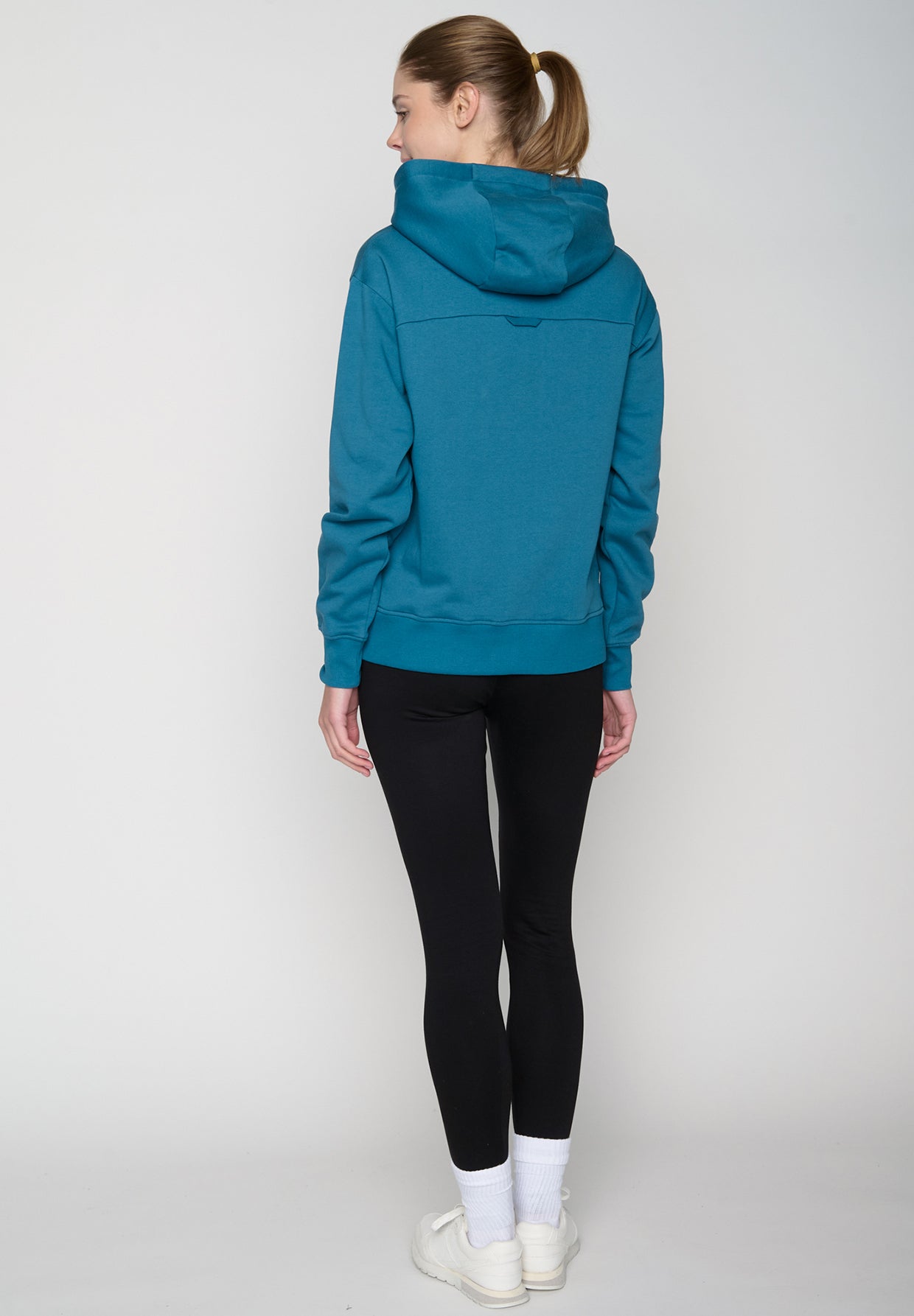 Blau:  Gemütlicher Hoodie aus Bio-Baumwoll Mix für Damen [19089]