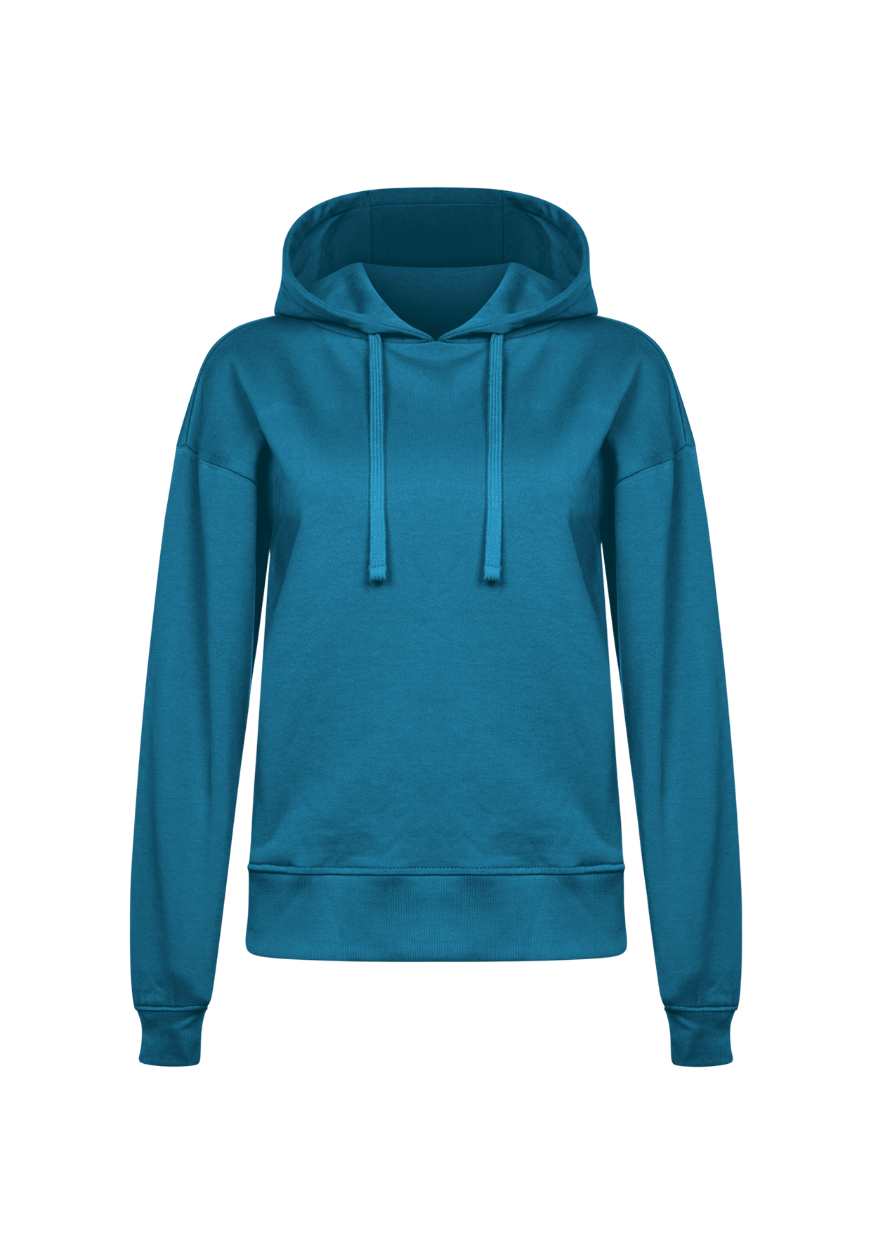 Blau:  Gemütlicher Hoodie aus Bio-Baumwoll Mix für Damen [19091]