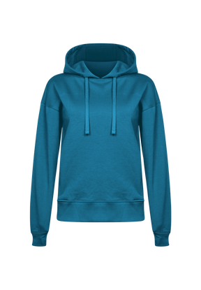 Blau:  Gemütlicher Hoodie aus Bio-Baumwoll Mix für Damen [19091]