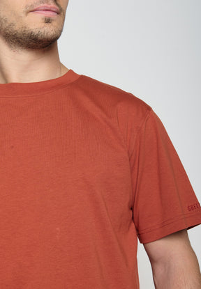 Dark Clay: Lässiges Oversize-T-Shirt aus Bio-Baumwolle für Herren [19096]