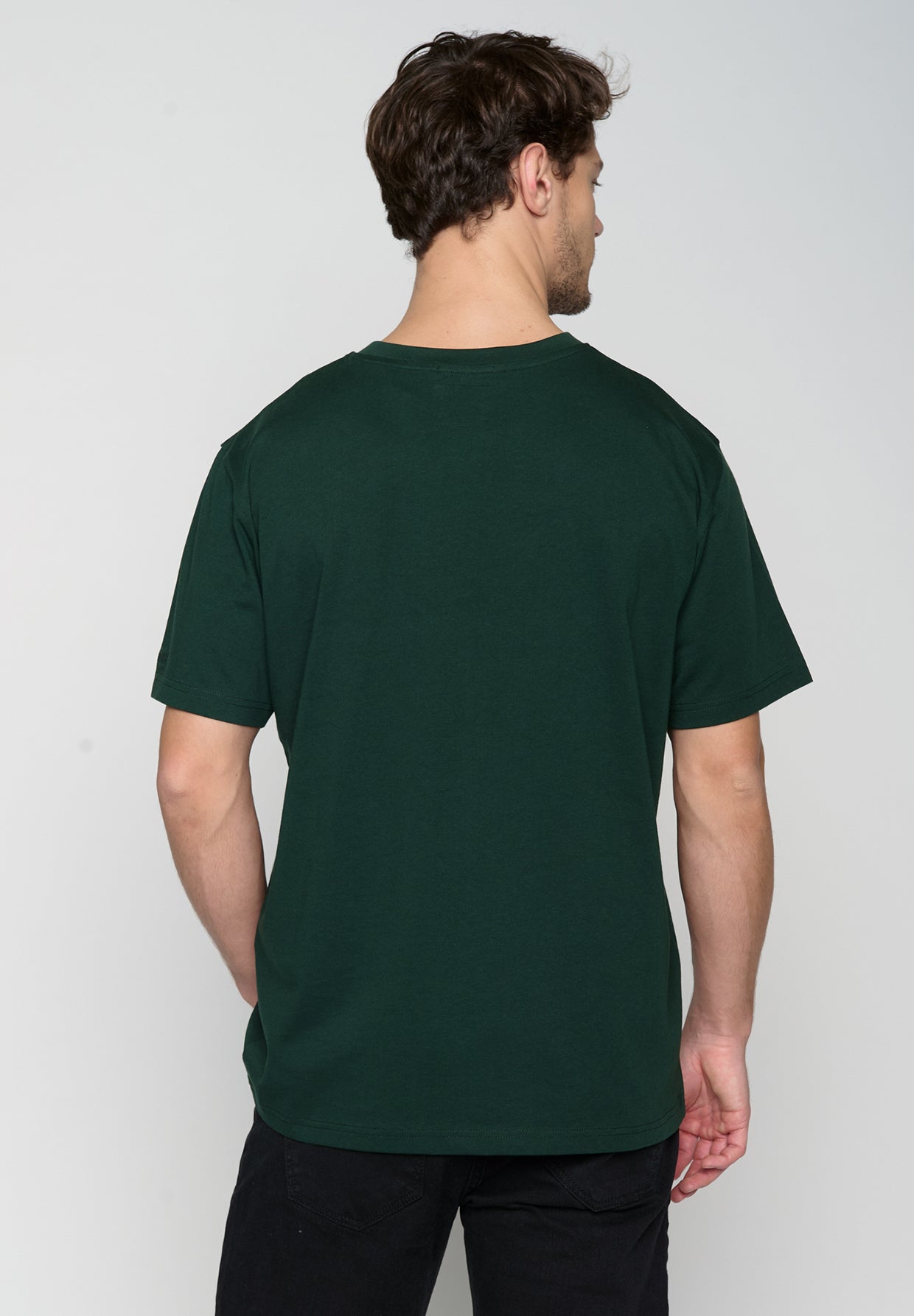 Dark Forest: Lässiges Oversize-T-Shirt aus Bio-Baumwolle für Herren [19100]