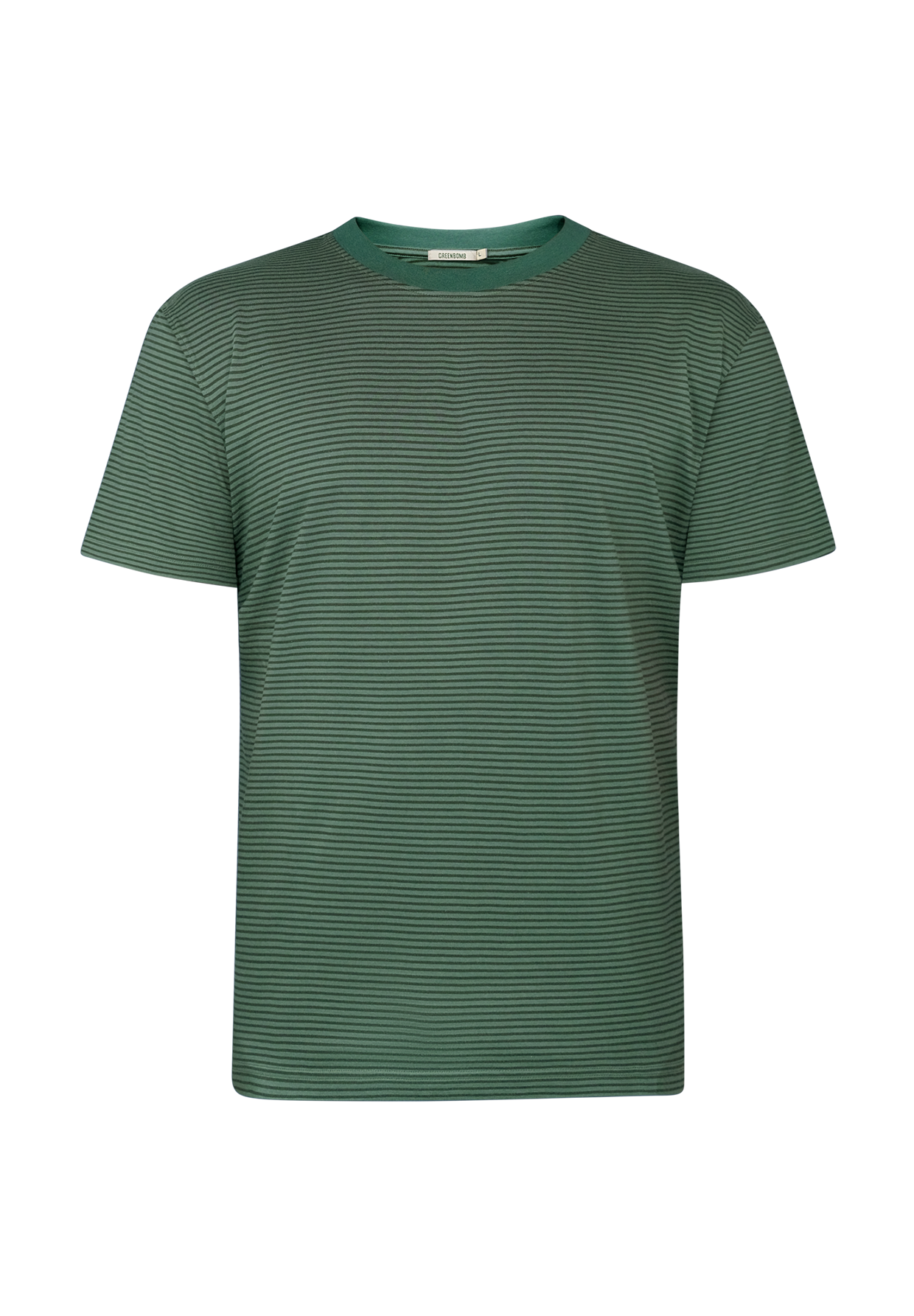 Forest Stripes: Lässiges Oversize-T-Shirt aus Bio-Baumwolle für Herren [19115]