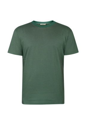 Forest Stripes: Lässiges Oversize-T-Shirt aus Bio-Baumwolle für Herren [19115]