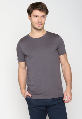 Anthracite: Sportliches T-Shirt aus Bio-Baumwolle für Herren [19122]