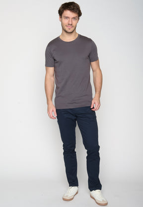 Anthracite: Sportliches T-Shirt aus Bio-Baumwolle für Herren [19123]