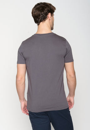 Anthracite: Sportliches T-Shirt aus Bio-Baumwolle für Herren [19124]