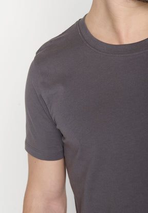 Anthracite: Sportliches T-Shirt aus Bio-Baumwolle für Herren [19126]