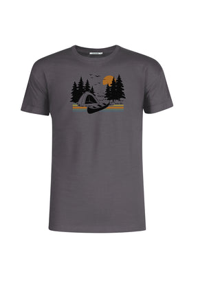 Grau:  Lässiges T-Shirt aus Bio-Baumwoll Mix für Herren [19129]