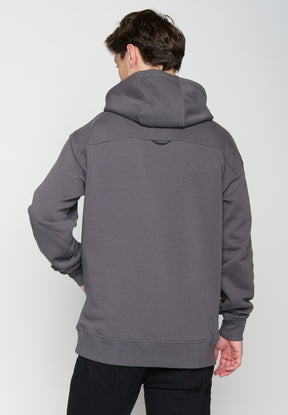 Anthracite: Gemütlicher Hoodie aus Bio-Baumwolle für Herren [19132]