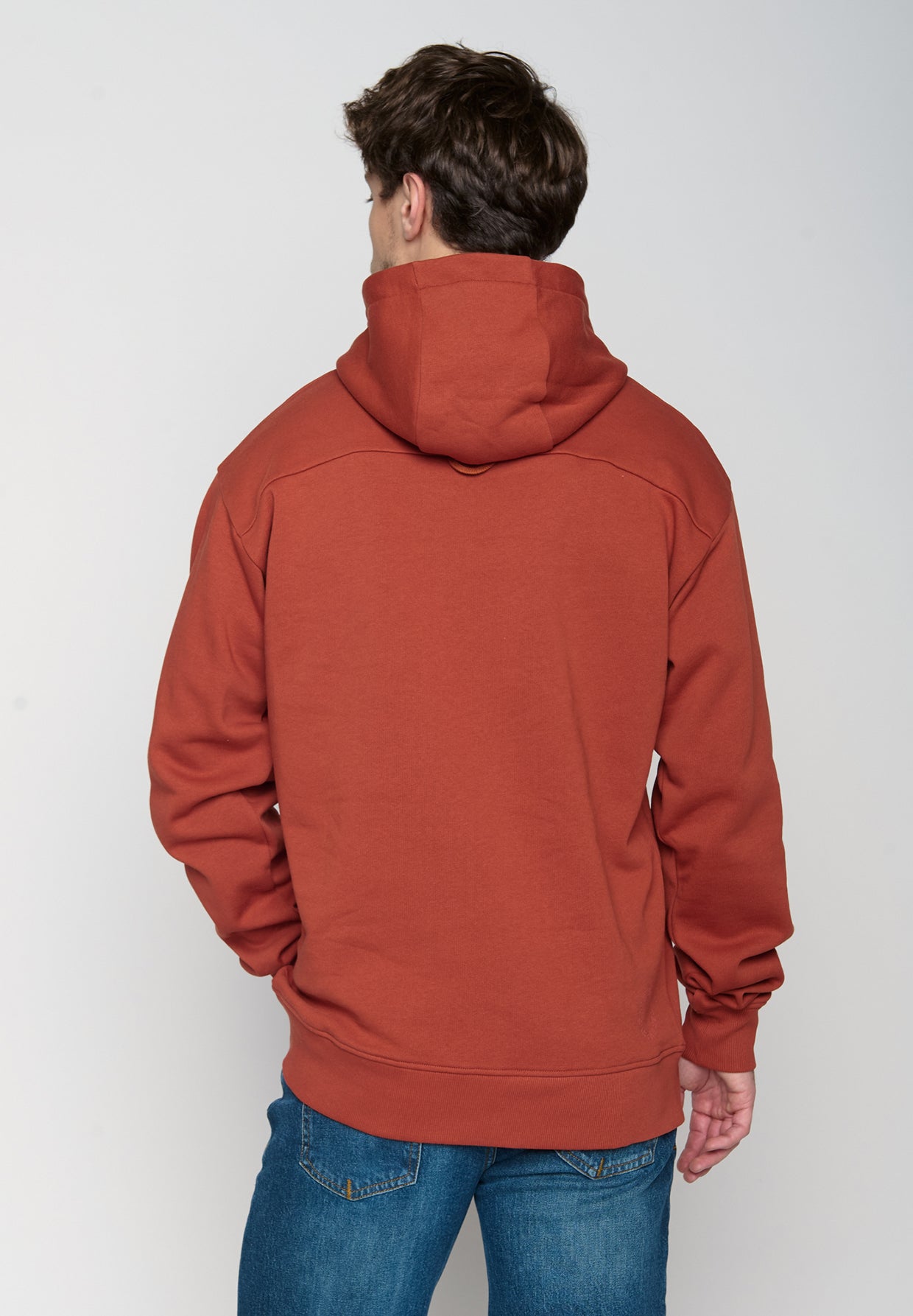 Dark Clay: Gemütlicher Hoodie aus Bio-Baumwolle für Herren [19138]