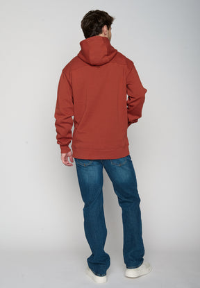 Dark Clay: Gemütlicher Hoodie aus Bio-Baumwolle für Herren [19139]