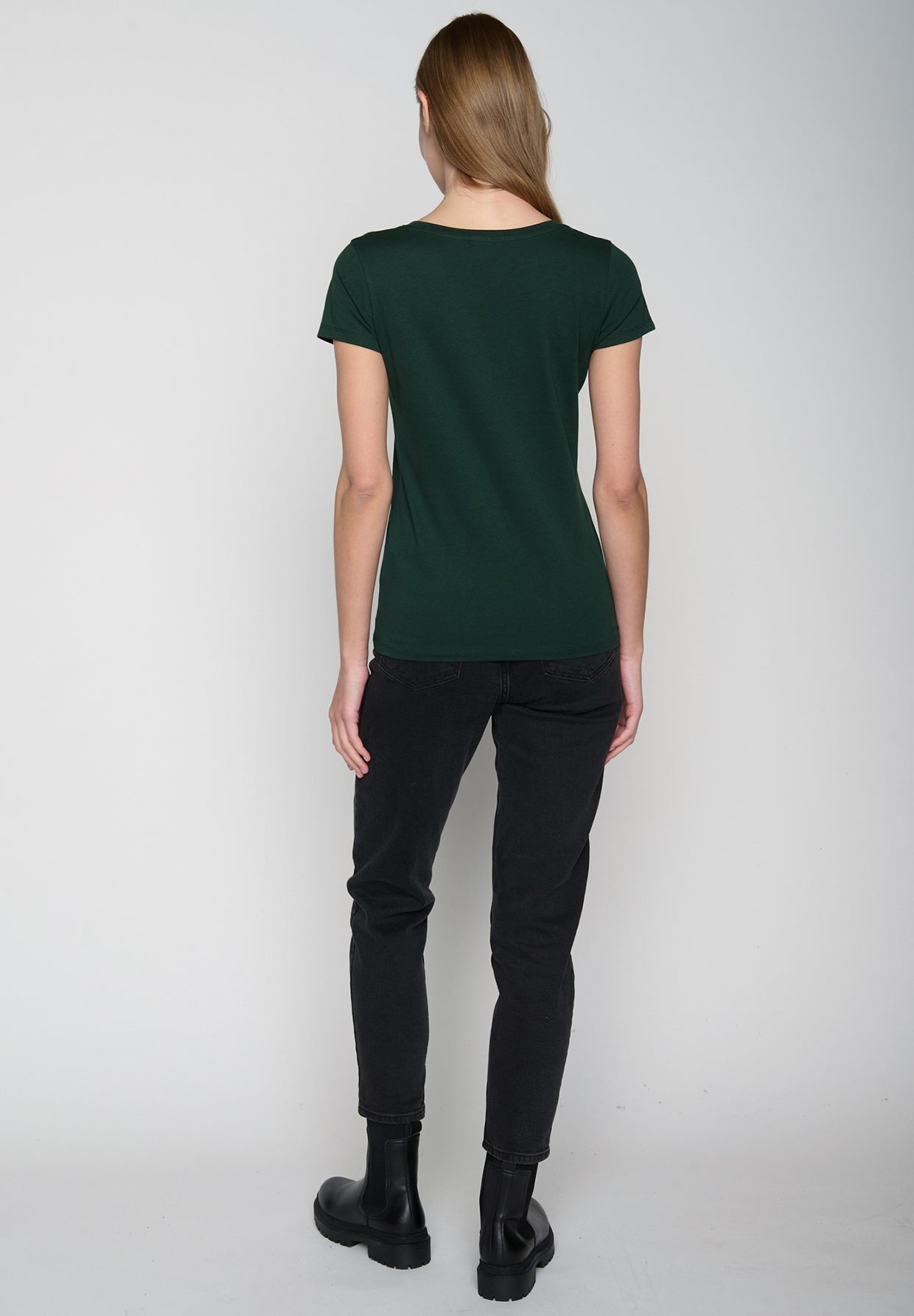 Grün:  Lässiges T-Shirt aus Bio-Baumwolle für Damen [19145]