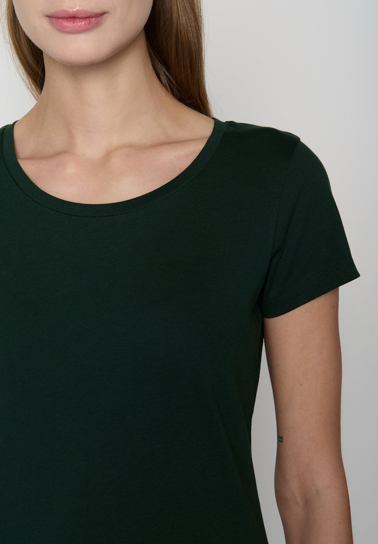 Grün:  Lässiges T-Shirt aus Bio-Baumwolle für Damen [19146]