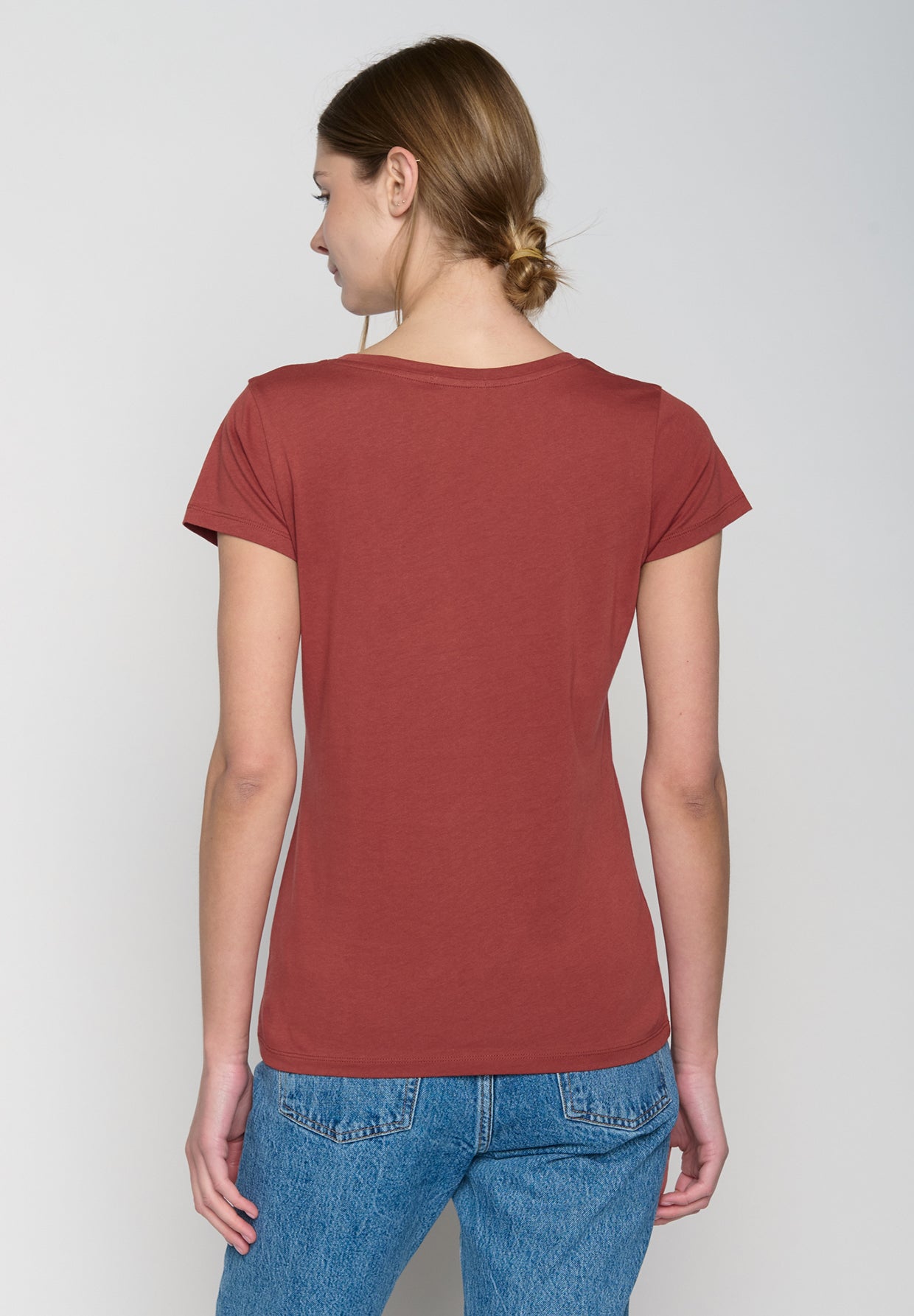 Rot:  Lässiges T-Shirt aus Bio-Baumwolle für Damen [19149]