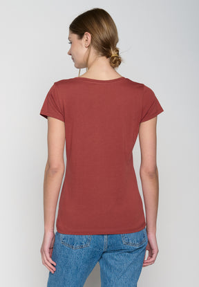 Rot:  Lässiges T-Shirt aus Bio-Baumwolle für Damen [19149]