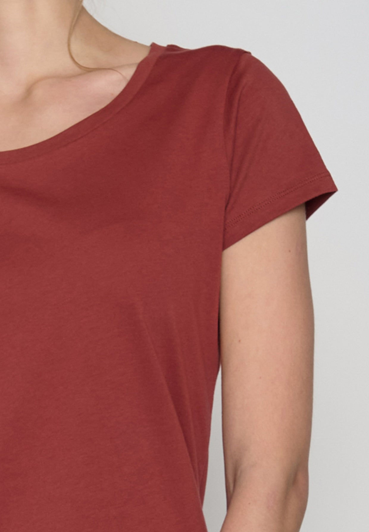 Rot:  Lässiges T-Shirt aus Bio-Baumwolle für Damen [19151]