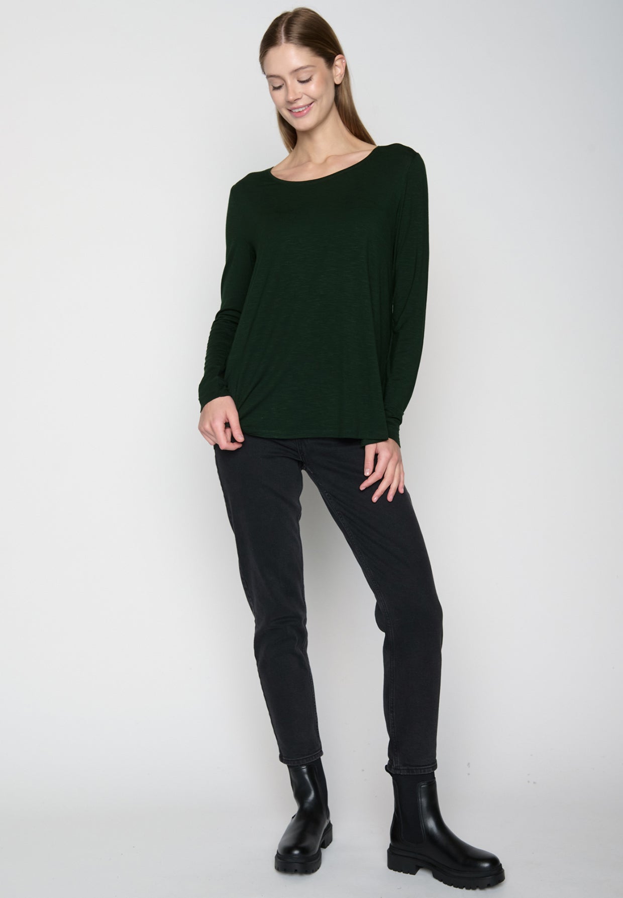 Dark Forest: Lässiges Longsleeve aus Viskose (LENZING™ ECOVERO™) Mix für Damen [19154]