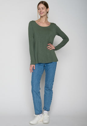 Grau:  Lässiges Longsleeve aus Viskose (LENZING™ ECOVERO™) Mix für Damen [19160]