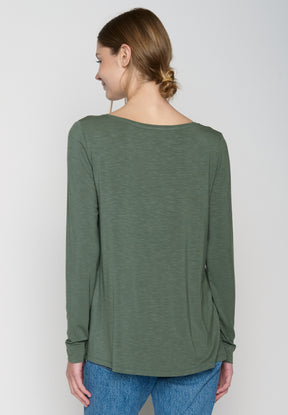 Grau:  Lässiges Longsleeve aus Viskose (LENZING™ ECOVERO™) Mix für Damen [19161]