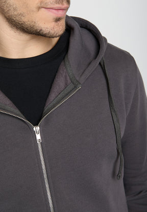 Grau:  Sportliche Zipjacke aus Bio-Baumwolle für Herren [19175]