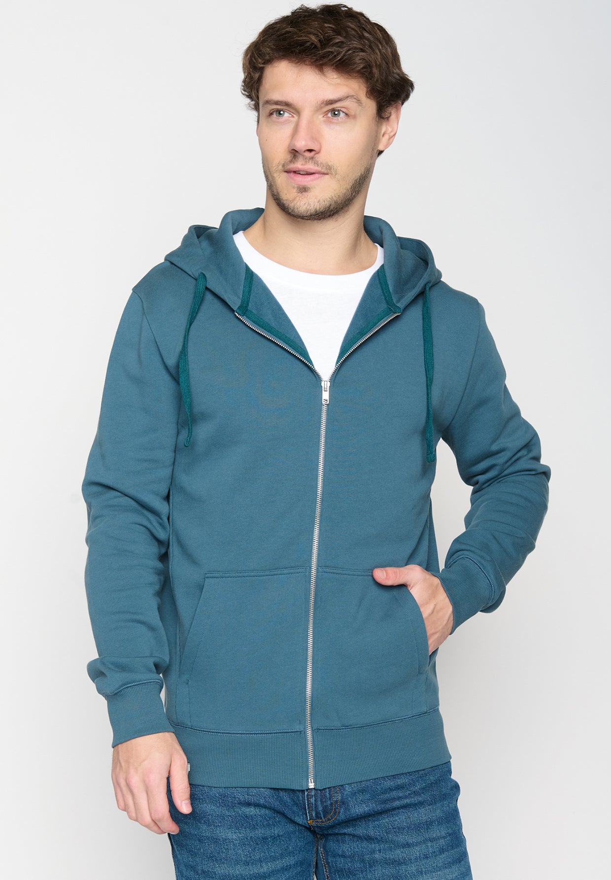 Blue Stone: Sportliche Zipjacke aus Bio-Baumwolle für Herren [19177]