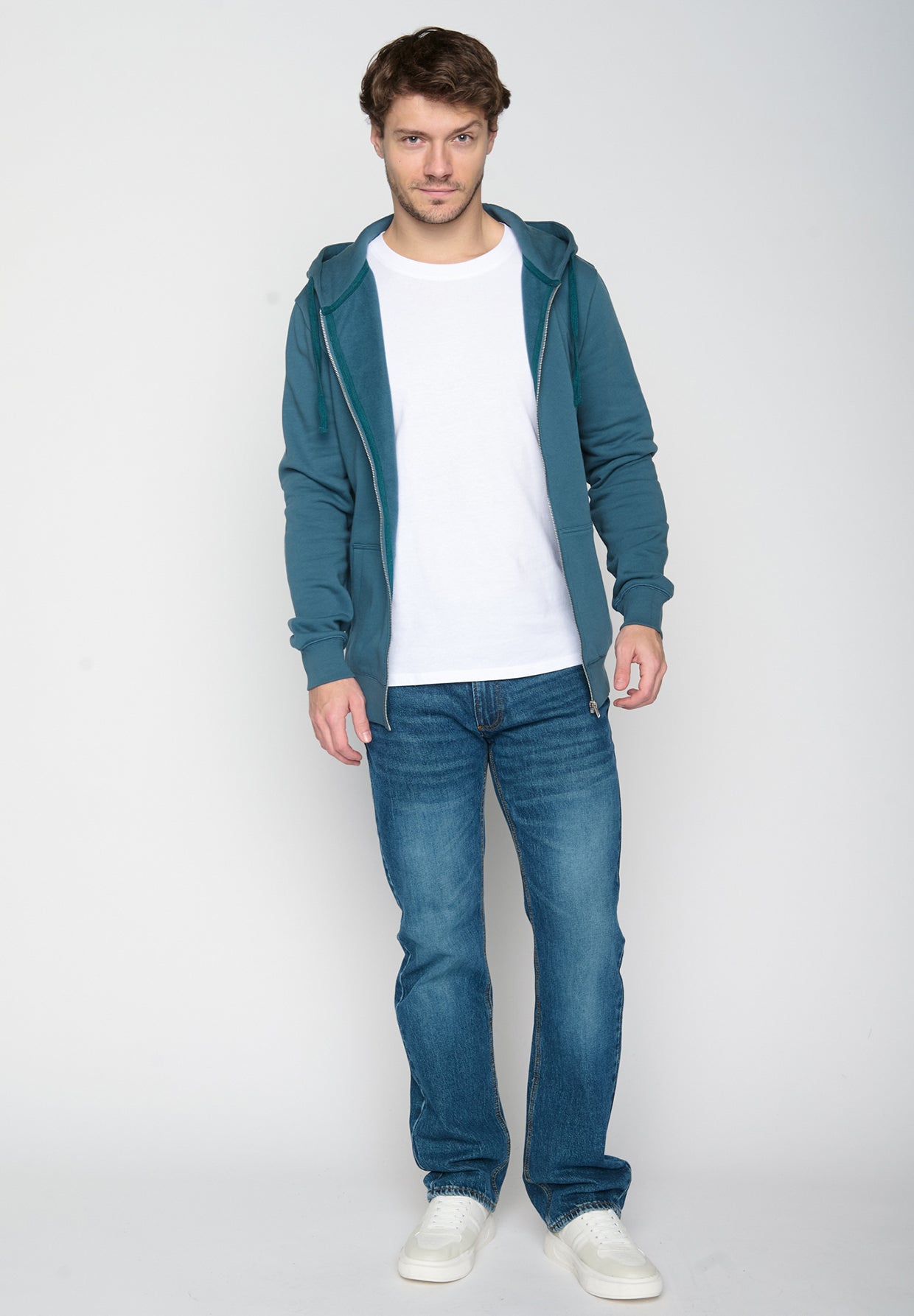 Blue Stone: Sportliche Zipjacke aus Bio-Baumwolle für Herren [19178]