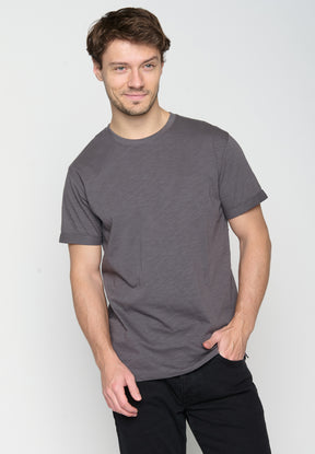 Grau:  Lässiges T-Shirt aus Bio-Baumwoll Mix für Herren [19183]
