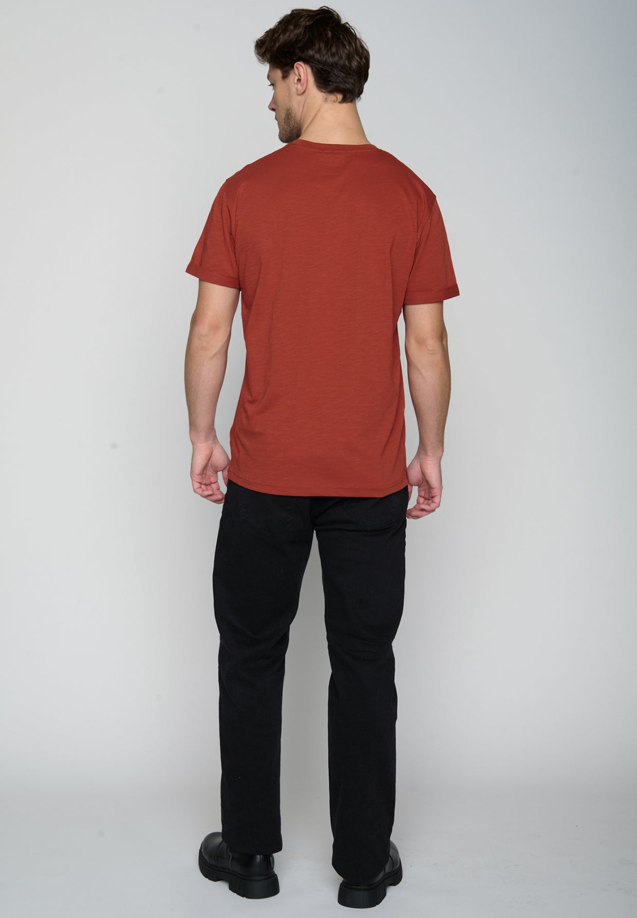 Grau:  Lässiges T-Shirt aus Bio-Baumwoll Mix für Herren [19192]
