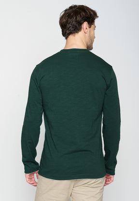 Grün:  Elegantes Longsleeve aus Bio-Baumwolle für Herren [19203]