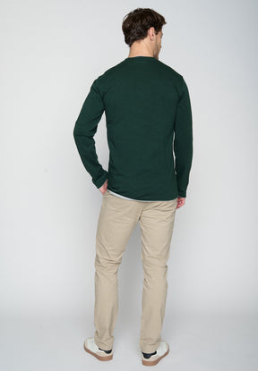 Grün:  Elegantes Longsleeve aus Bio-Baumwolle für Herren [19204]