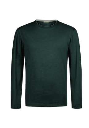 Grün:  Elegantes Longsleeve aus Bio-Baumwolle für Herren [19206]