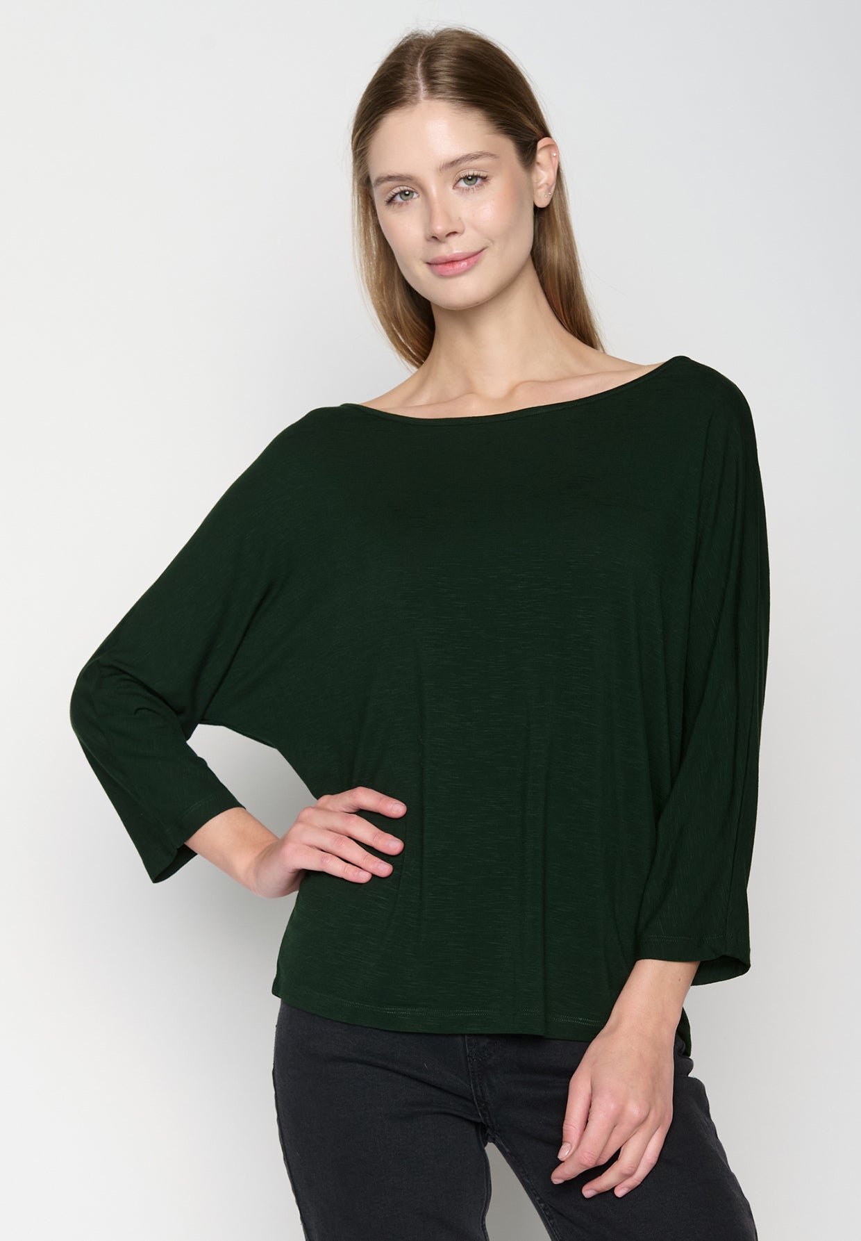 Grün:  Gemütliches Longsleeve aus Viskose (LENZING™ ECOVERO™) Mix für Damen [19207]