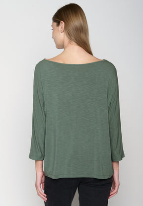 Moos Grey: Gemütliches Longsleeve aus Viskose (LENZING™ ECOVERO™) Mix für Damen [19215]