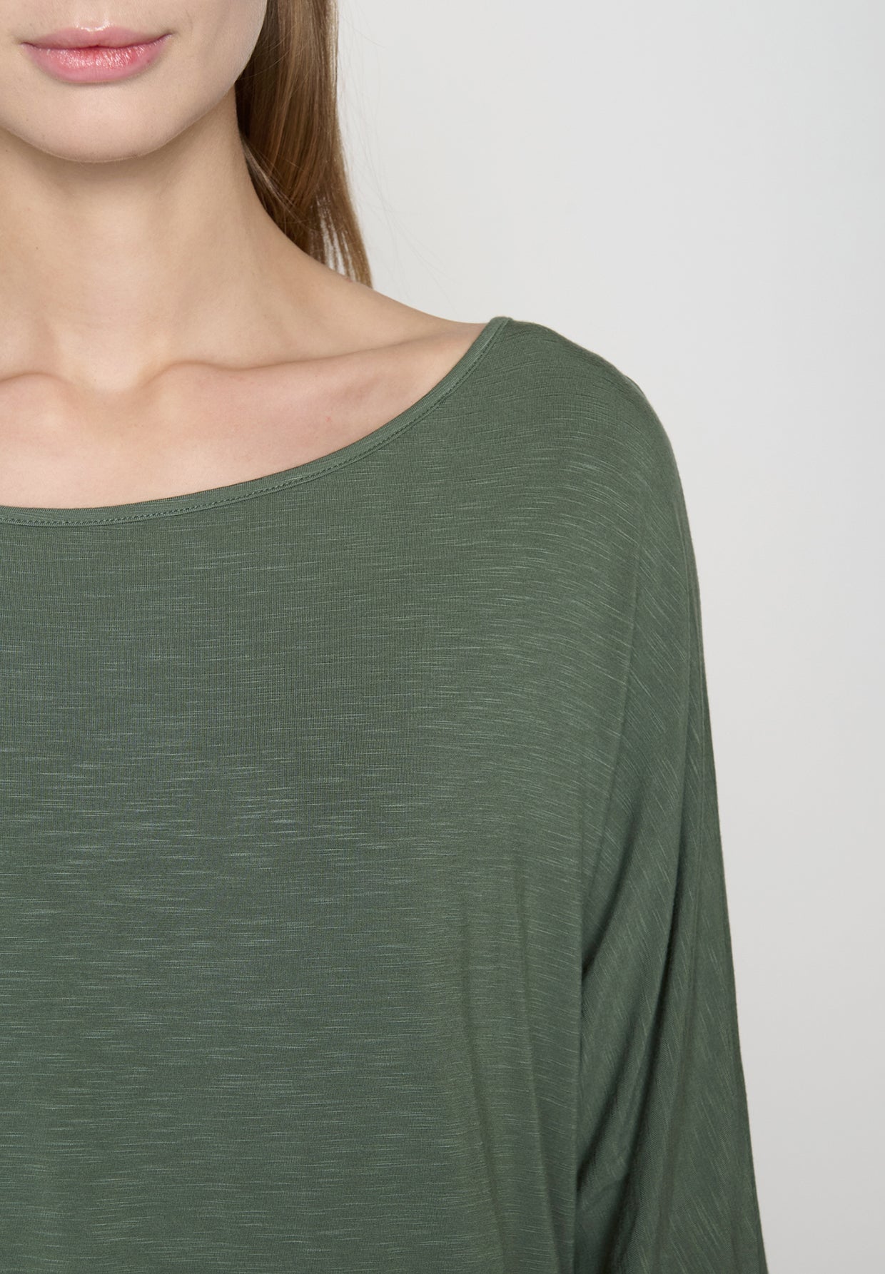 Moos Grey: Gemütliches Longsleeve aus Viskose (LENZING™ ECOVERO™) Mix für Damen [19217]