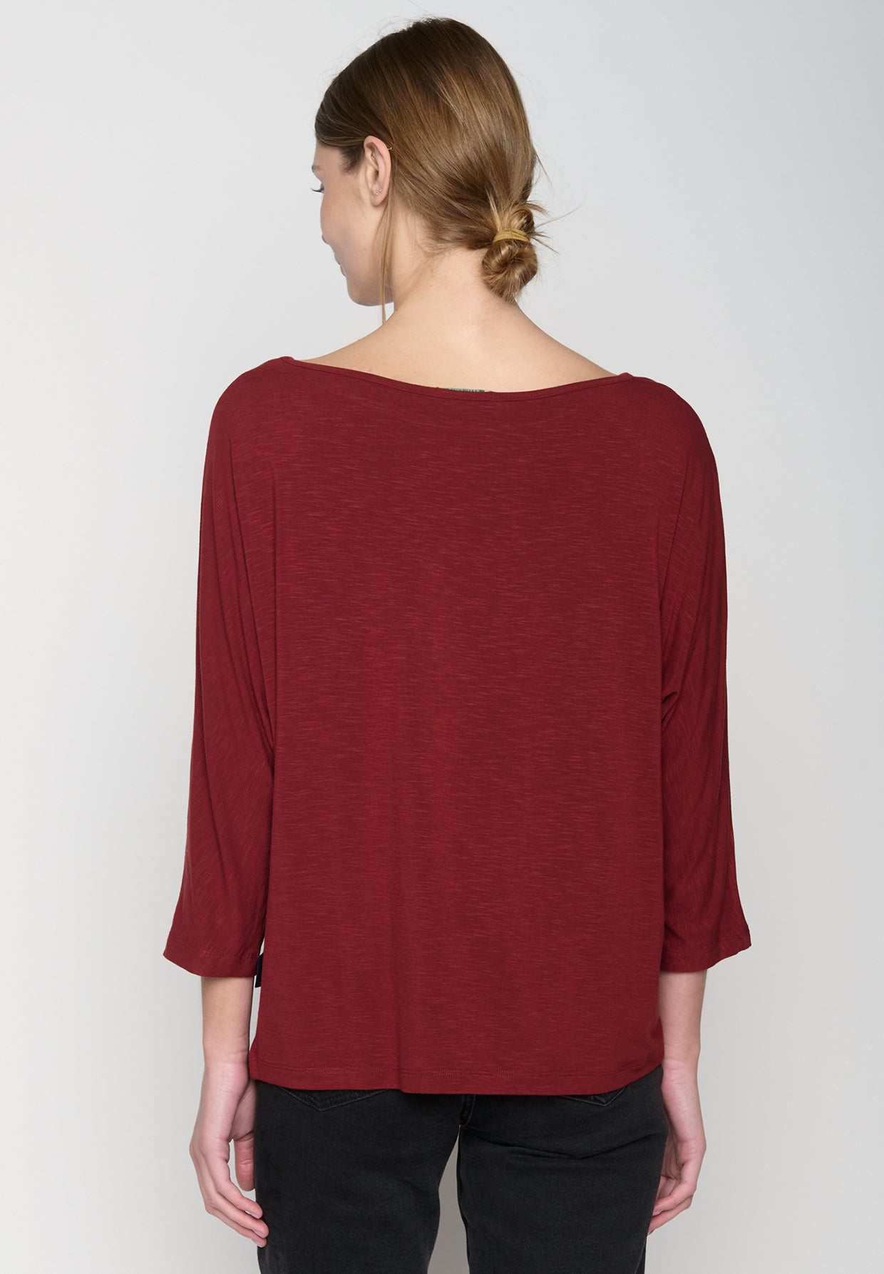 Rot:  Gemütliches Longsleeve aus Viskose (LENZING™ ECOVERO™) Mix für Damen [19221]