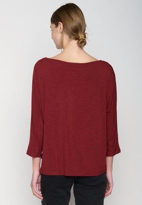Rot:  Gemütliches Longsleeve aus Viskose (LENZING™ ECOVERO™) Mix für Damen [19221]