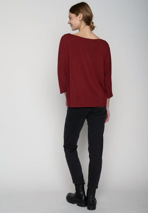 Rot:  Gemütliches Longsleeve aus Viskose (LENZING™ ECOVERO™) Mix für Damen [19222]