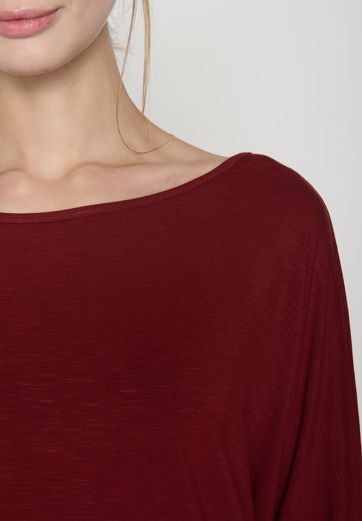 Rot:  Gemütliches Longsleeve aus Viskose (LENZING™ ECOVERO™) Mix für Damen [19223]
